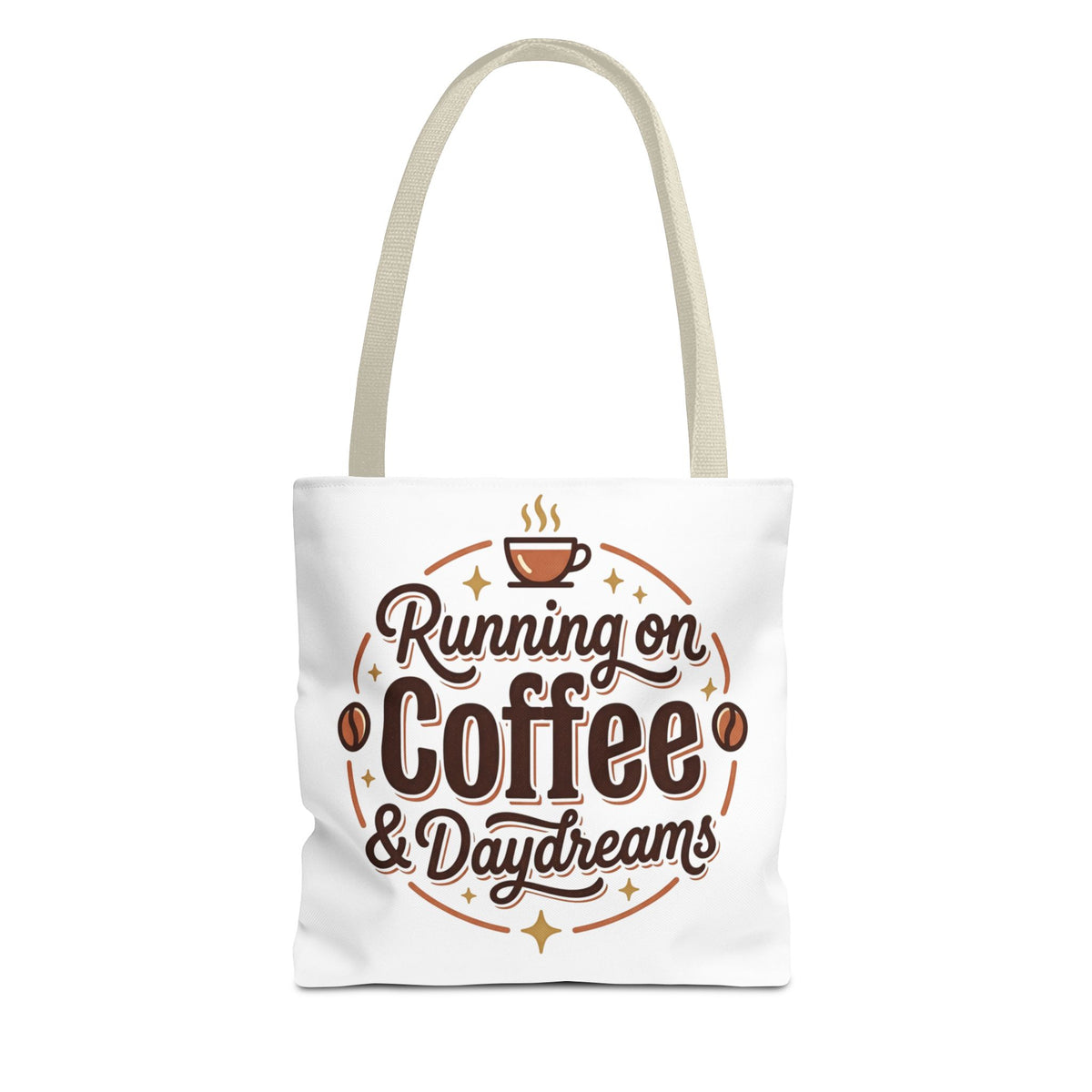 Running on Coffee & Daydreams Tote Bag