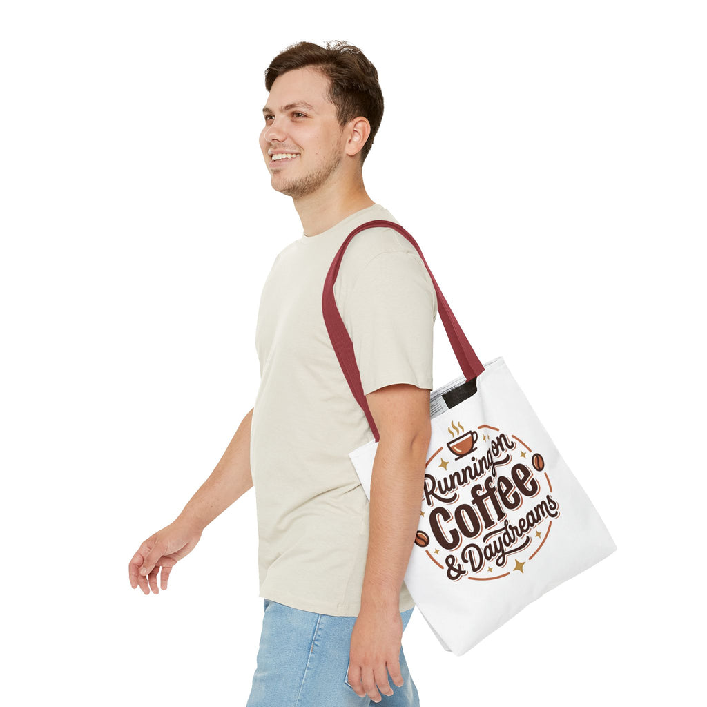 Running on Coffee & Daydreams Tote Bag