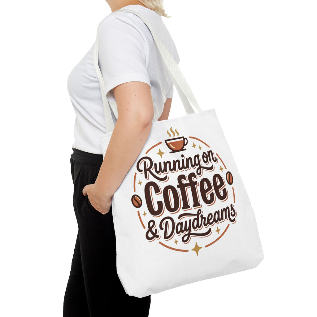 Running on Coffee & Daydreams Tote Bag