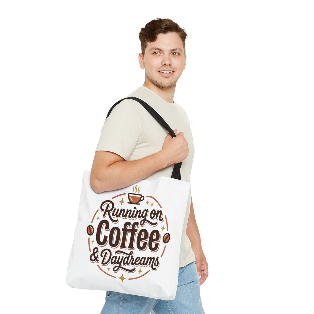 Running on Coffee & Daydreams Tote Bag