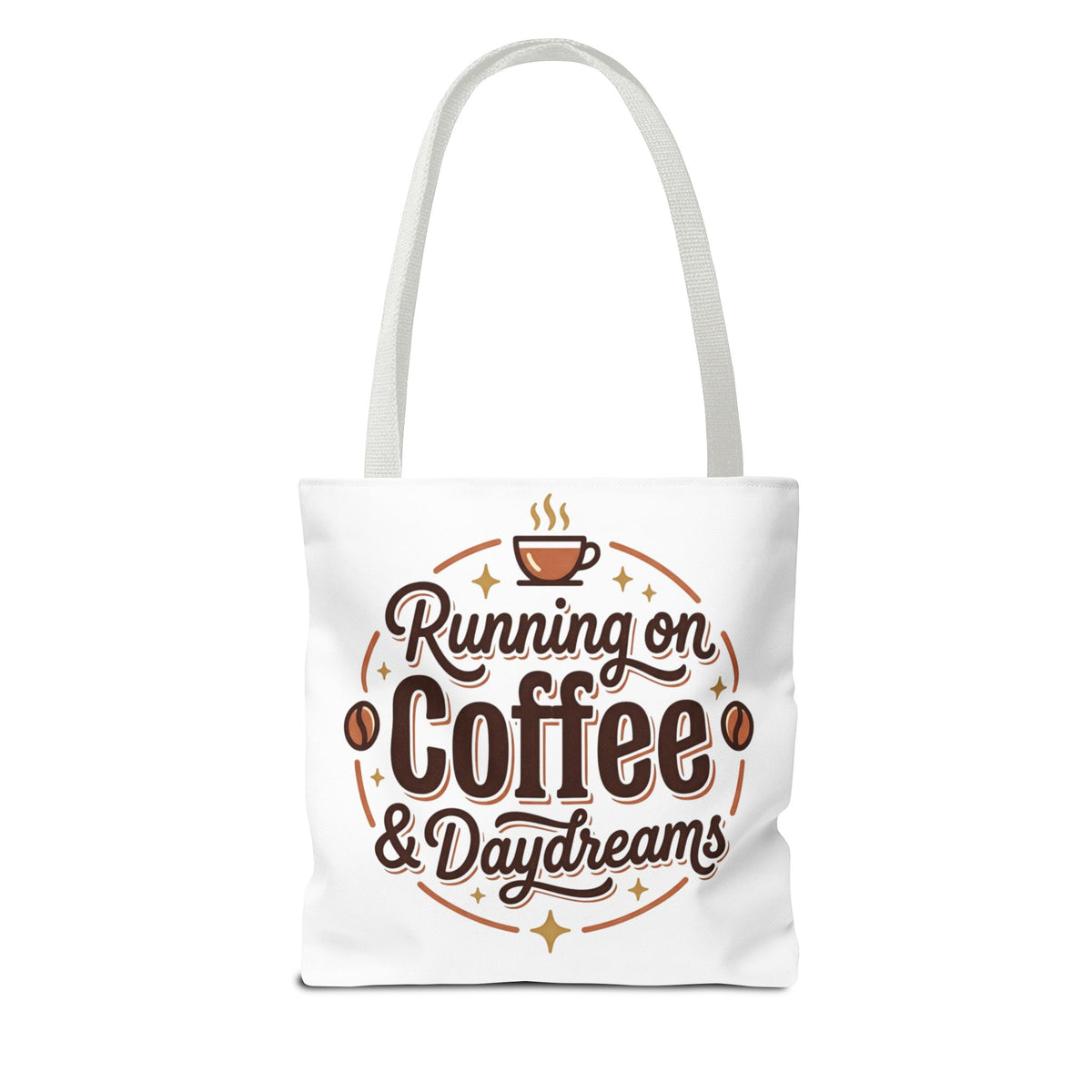 Running on Coffee & Daydreams Tote Bag