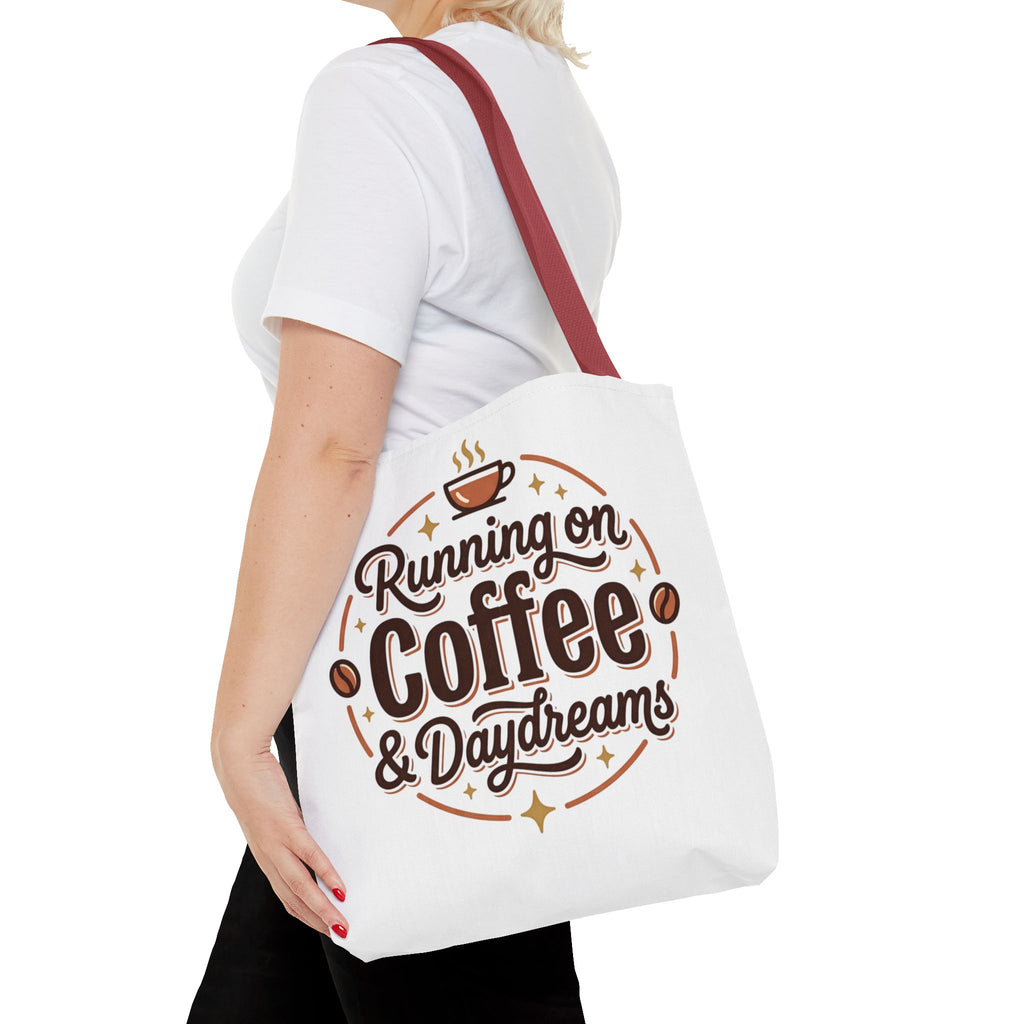 Running on Coffee & Daydreams Tote Bag