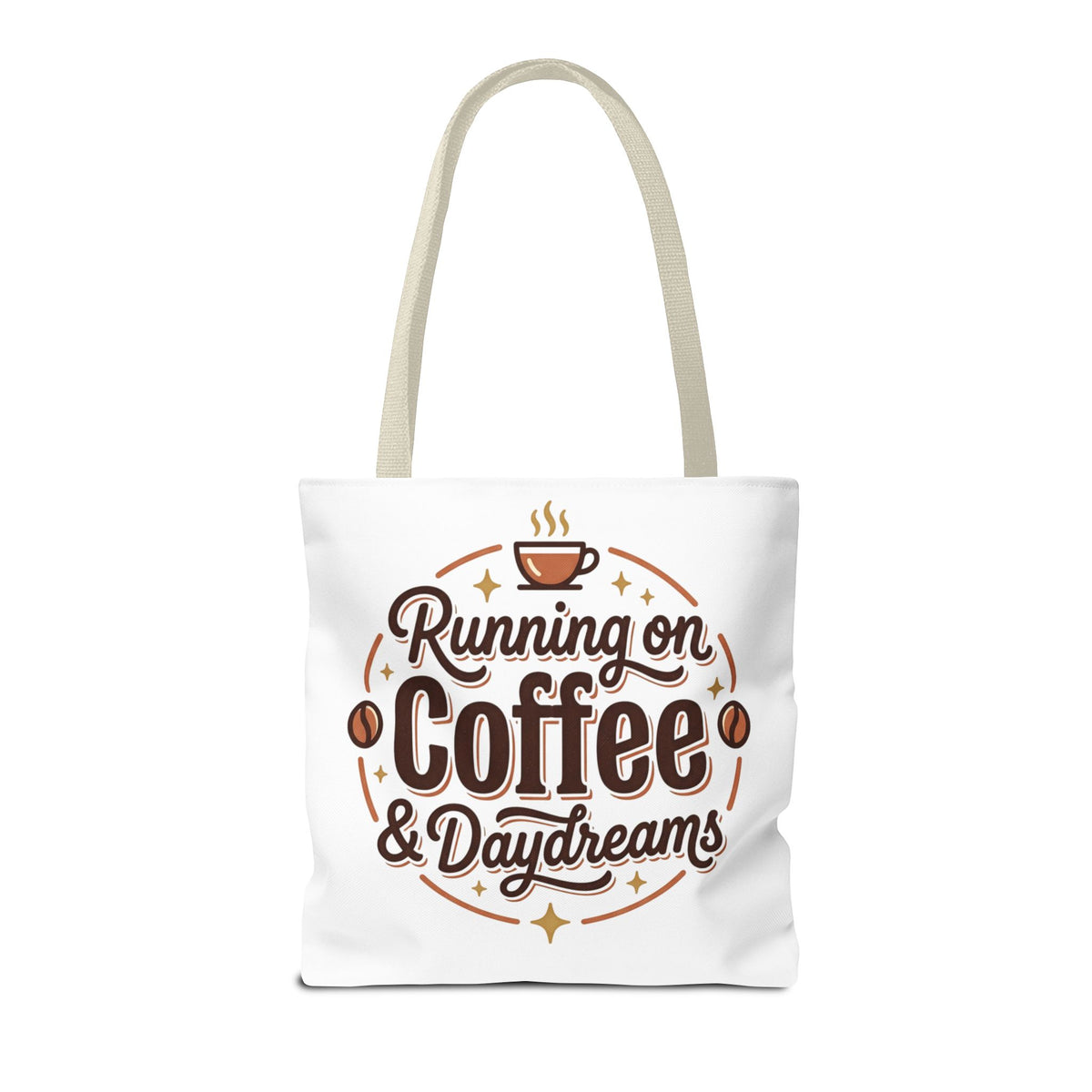 Running on Coffee & Daydreams Tote Bag