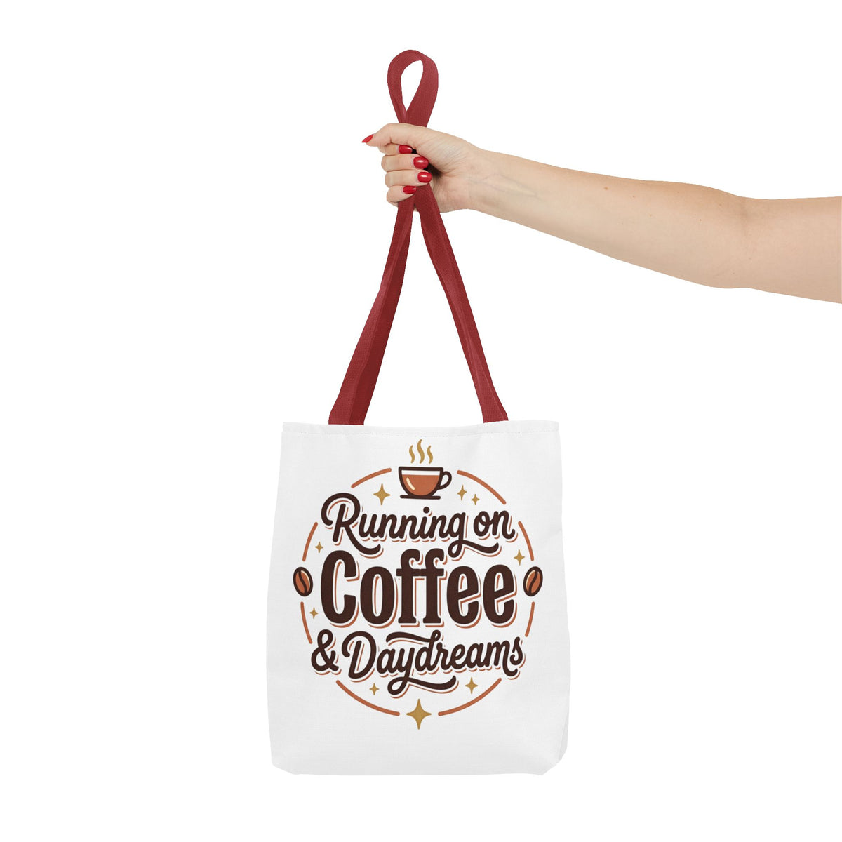 Running on Coffee & Daydreams Tote Bag