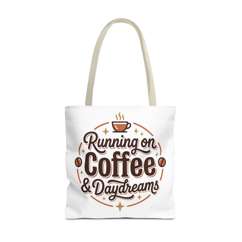 Running on Coffee & Daydreams Tote Bag
