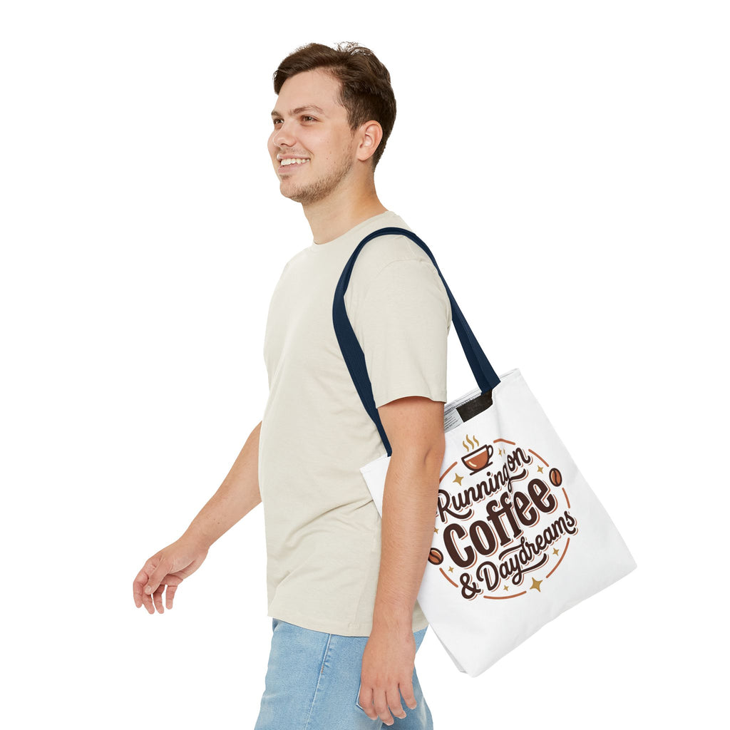 Running on Coffee & Daydreams Tote Bag