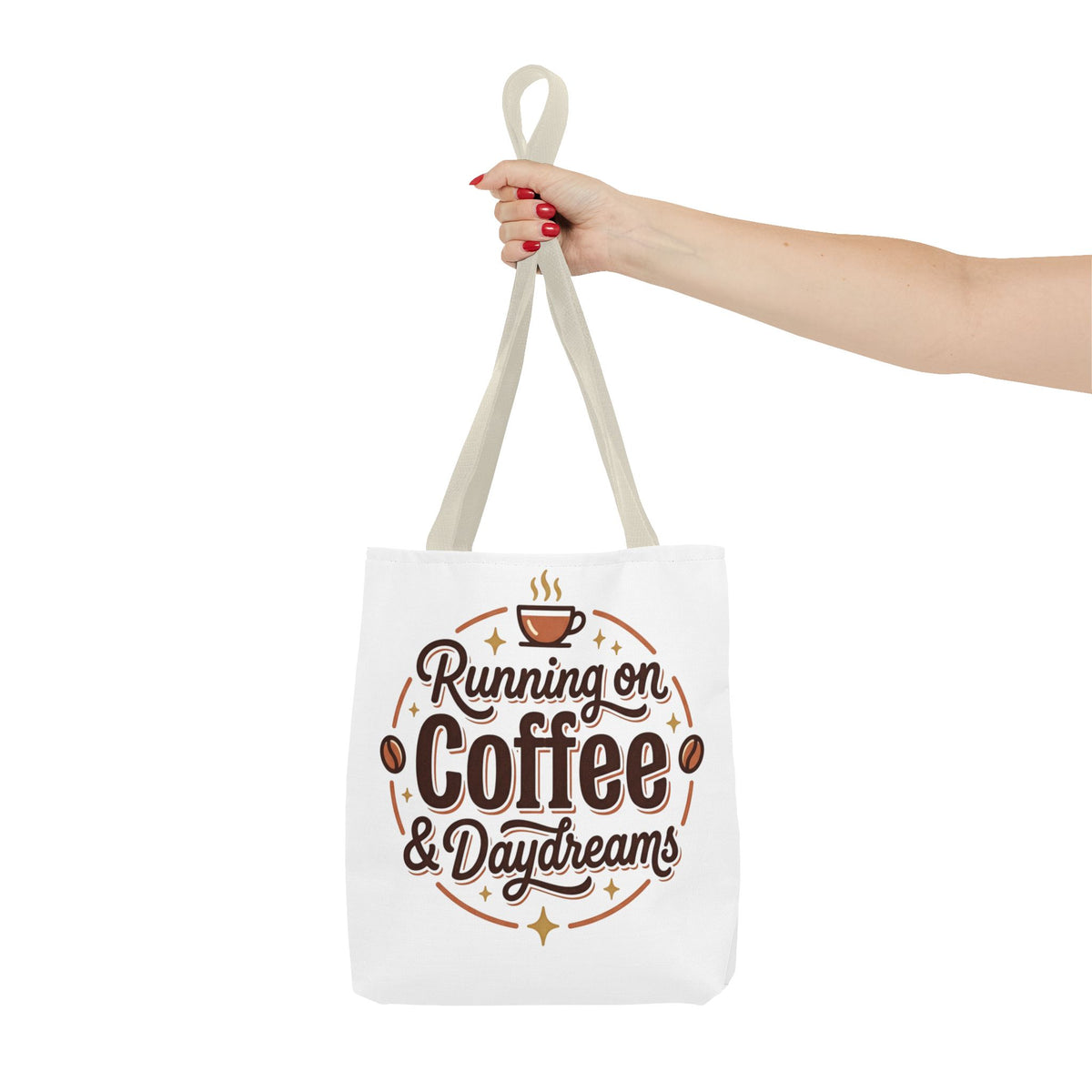 Running on Coffee & Daydreams Tote Bag