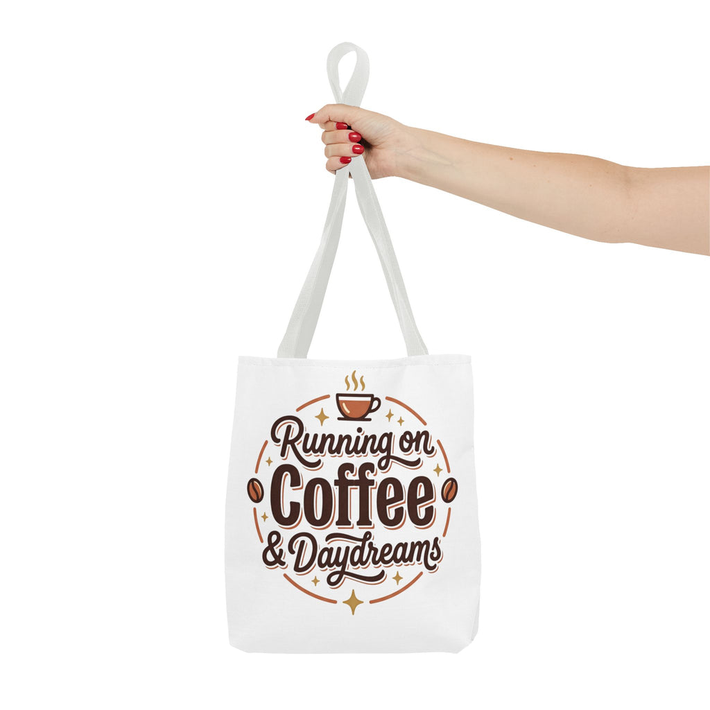 Running on Coffee & Daydreams Tote Bag